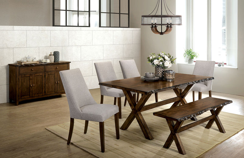 Woodworth Walnut 6 Pc. Dining Table Set w/ Bench - Star USA Furniture Inc