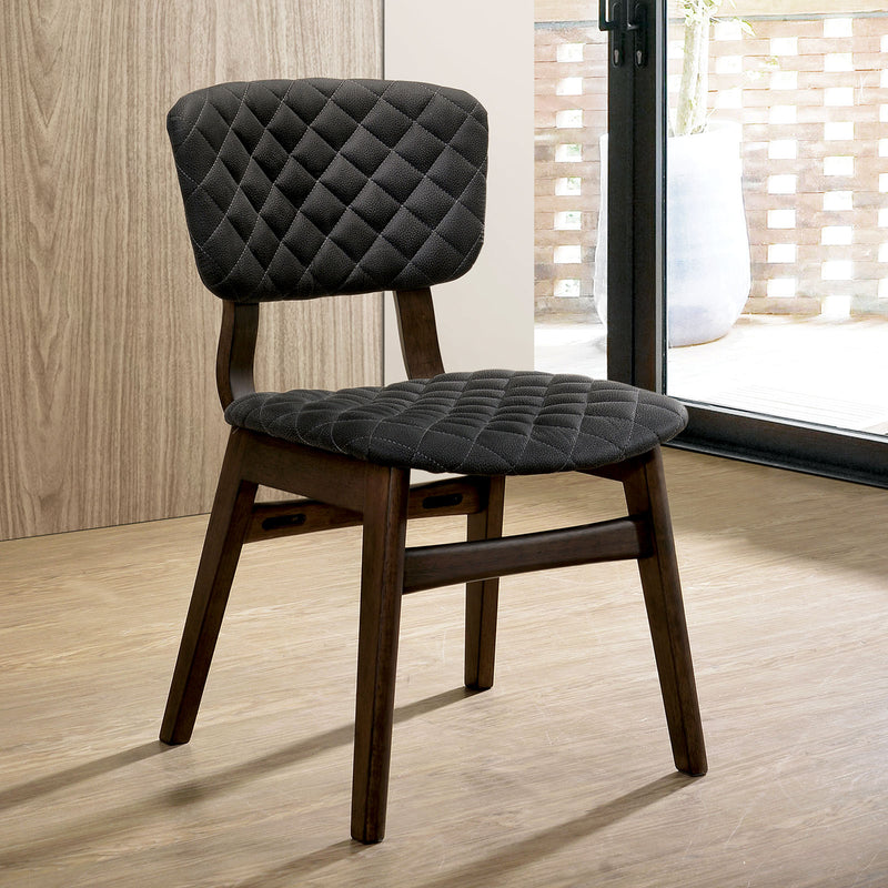 Shayna Black/Light Oak Side Chair W/ Fabric Back (2/ctn)