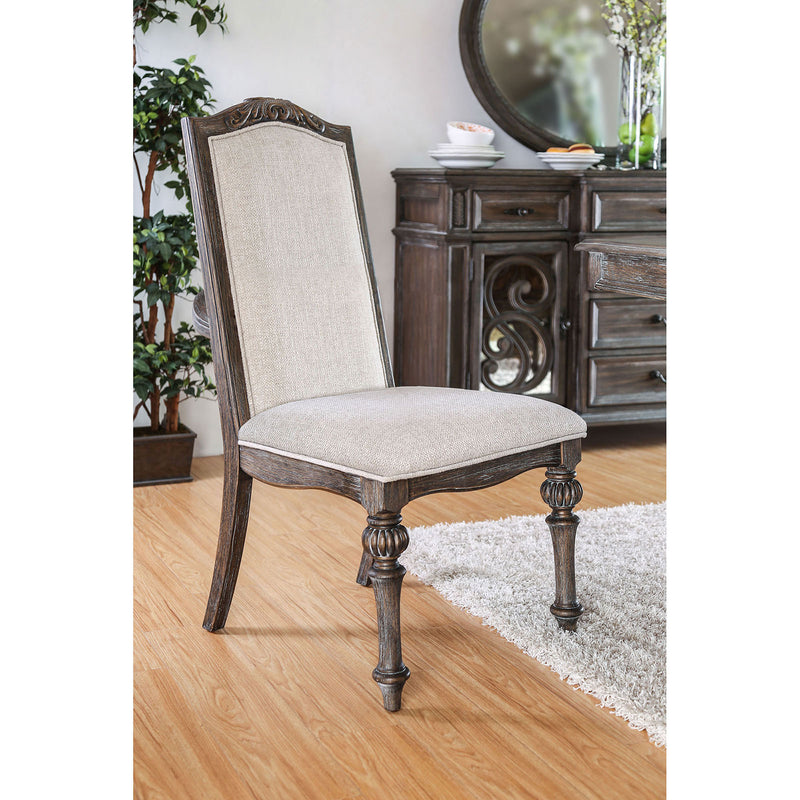 ARCADIA Rustic Natural Tone/ Ivory Side Chair (2/CTN)