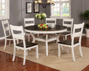 Juniper Antique White/Dark Oak 5 Pc. Round ining Table Set - Star USA Furniture Inc