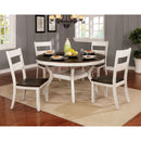 Juniper Antique White/Dark Oak Round Dining Table - Star USA Furniture Inc
