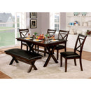 Jolie Dark Cherry 6 Pc. Dining Table Set w/ Bench - Star USA Furniture Inc