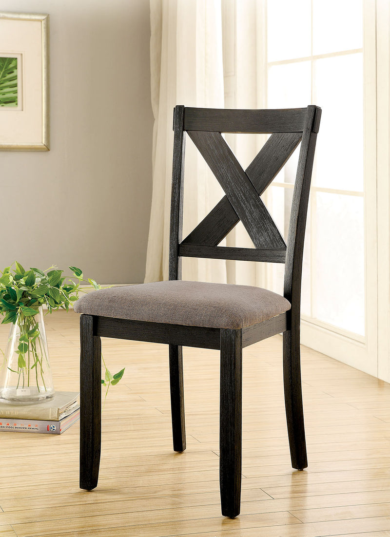 XANTHE Black/ Ivory Side Chair (2/CTN)