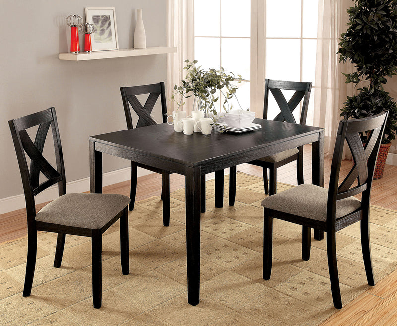 GLENHAM Brushed Black/Gray 5 Pc. Dining Table Set - Star USA Furniture Inc