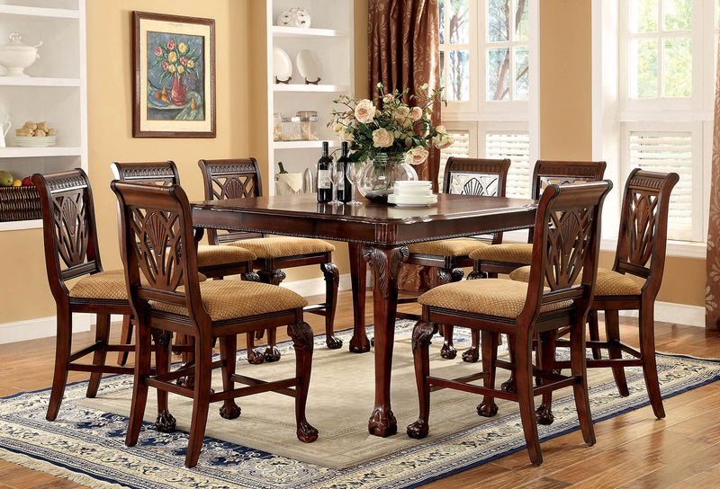 PETERSBURG II Cherry 9 Pc.Counter Ht. Dining Table Set