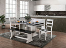 Nekoma Espresso/White 5 Pc. Dining Table Set w/ Bench + Love Seat - Star USA Furniture Inc