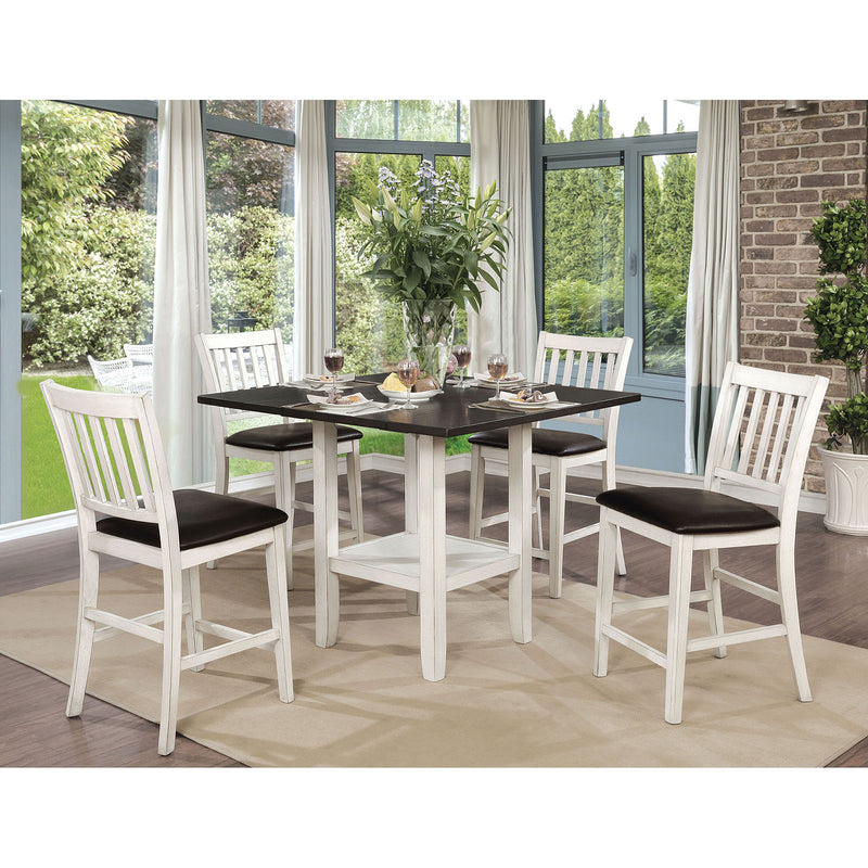 Rae Espresso/White 5 Pc. Counter Ht. Dining Table Set