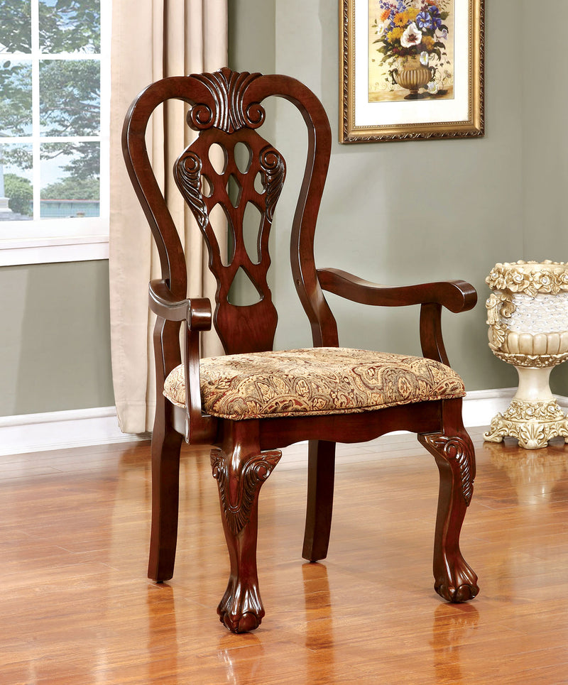 ELANA Brown Cherry Arm Chair (2/CTN)