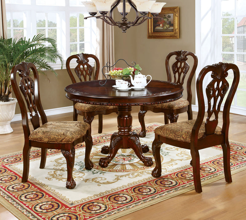 Elana Brown Cherry Round Dining Table - Star USA Furniture Inc