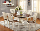 HARRISBURG Vintage White/Dark Oak Oval Dining Table w/ 18" Butterfly Leaf - Star USA Furniture Inc