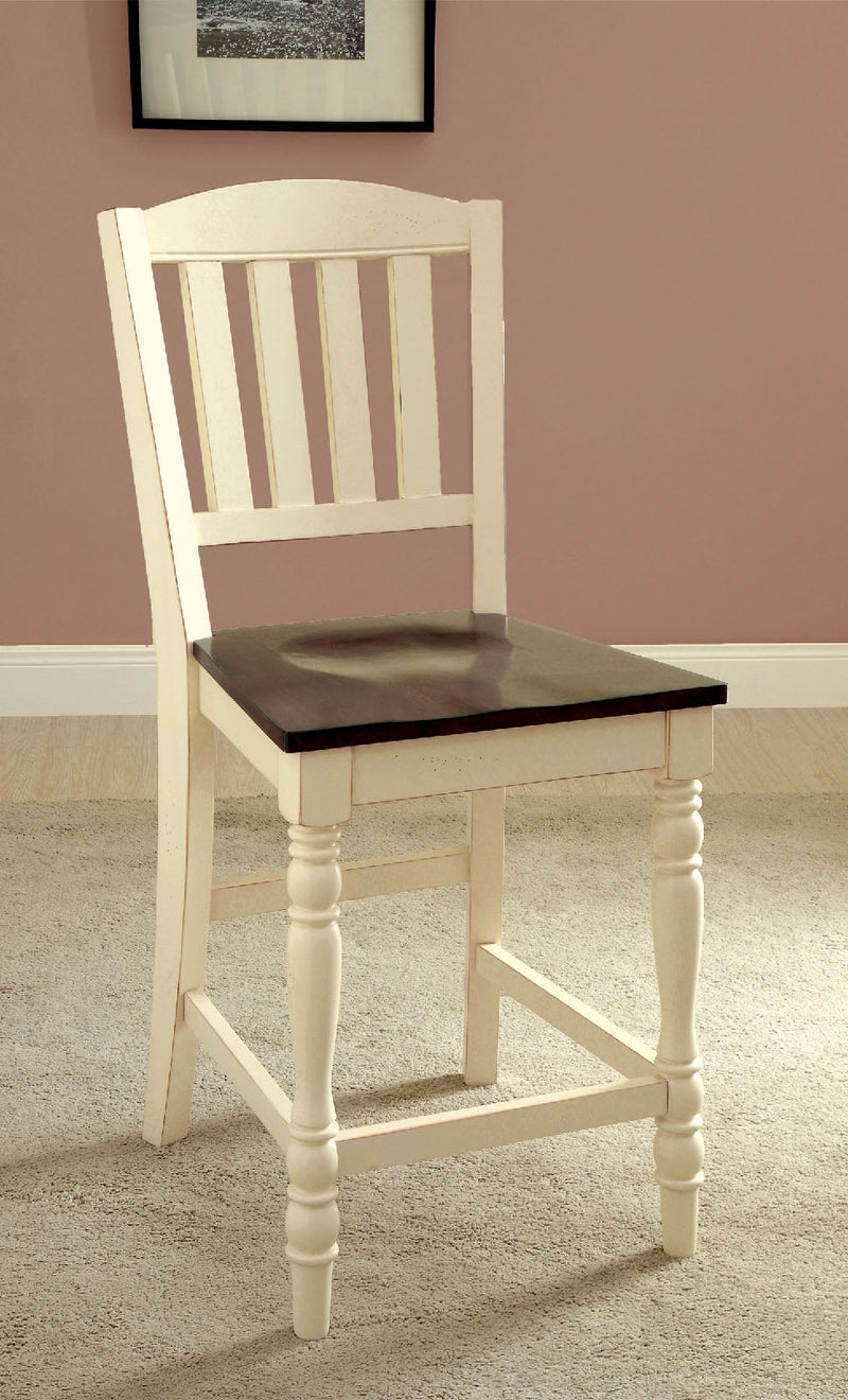 HARRISBURG II Vintage White/Dark Oak Counter Ht. Chair (2/CTN)