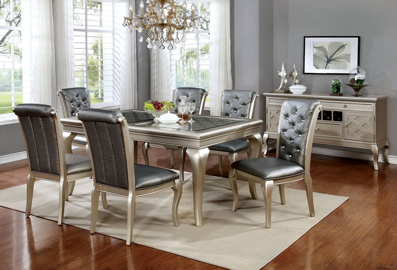Amina Champagne 66" Dining Table
