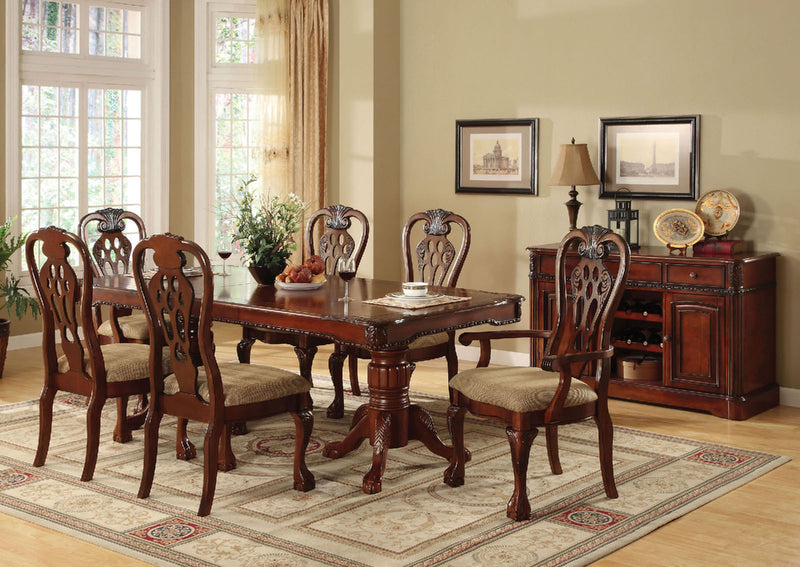 GEORGETOWN Antique Cherry Dining Table w/ Double Pedestals