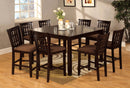 Eleanor Espresso 7 Pc. Sq. Counter Ht. Table Set - Star USA Furniture Inc