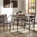 SLINGSBURY Antique Brown & Dark Bronze 5 Pc. 43" Dining Table Set, Antique Brown - Star USA Furniture Inc