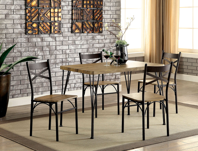 BANBURY Gray/Dark Bronze 5 Pc. 43" Dining Table Set, Gray - Star USA Furniture Inc