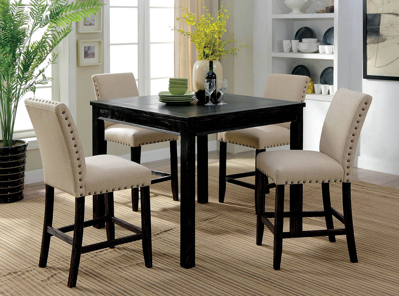 Kristie Antique Black 5 Pc. Counter Ht. Table Set - Star USA Furniture Inc