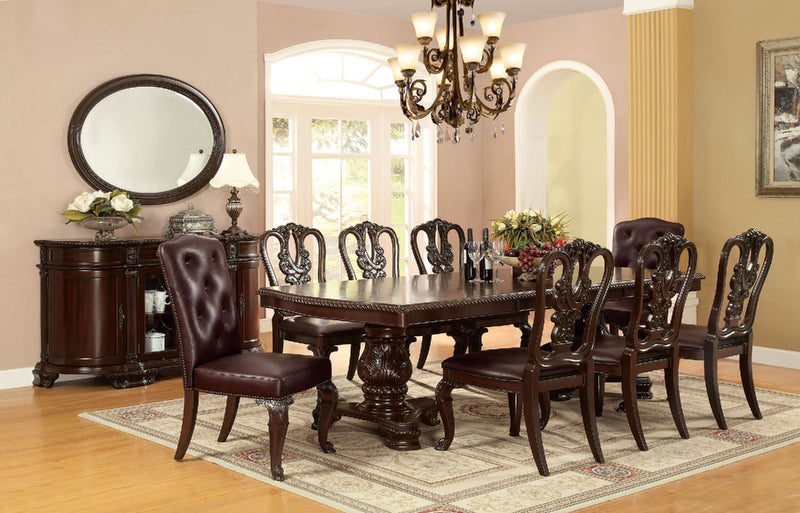 BELLAGIO Brown Cherry 7 Pc. Dining Table Set (2AC+4SC) - Star USA Furniture Inc