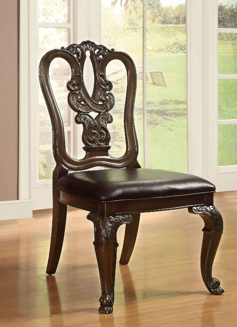 Bellagio Brown Cherry Wooden Side Chair (2/CTN)