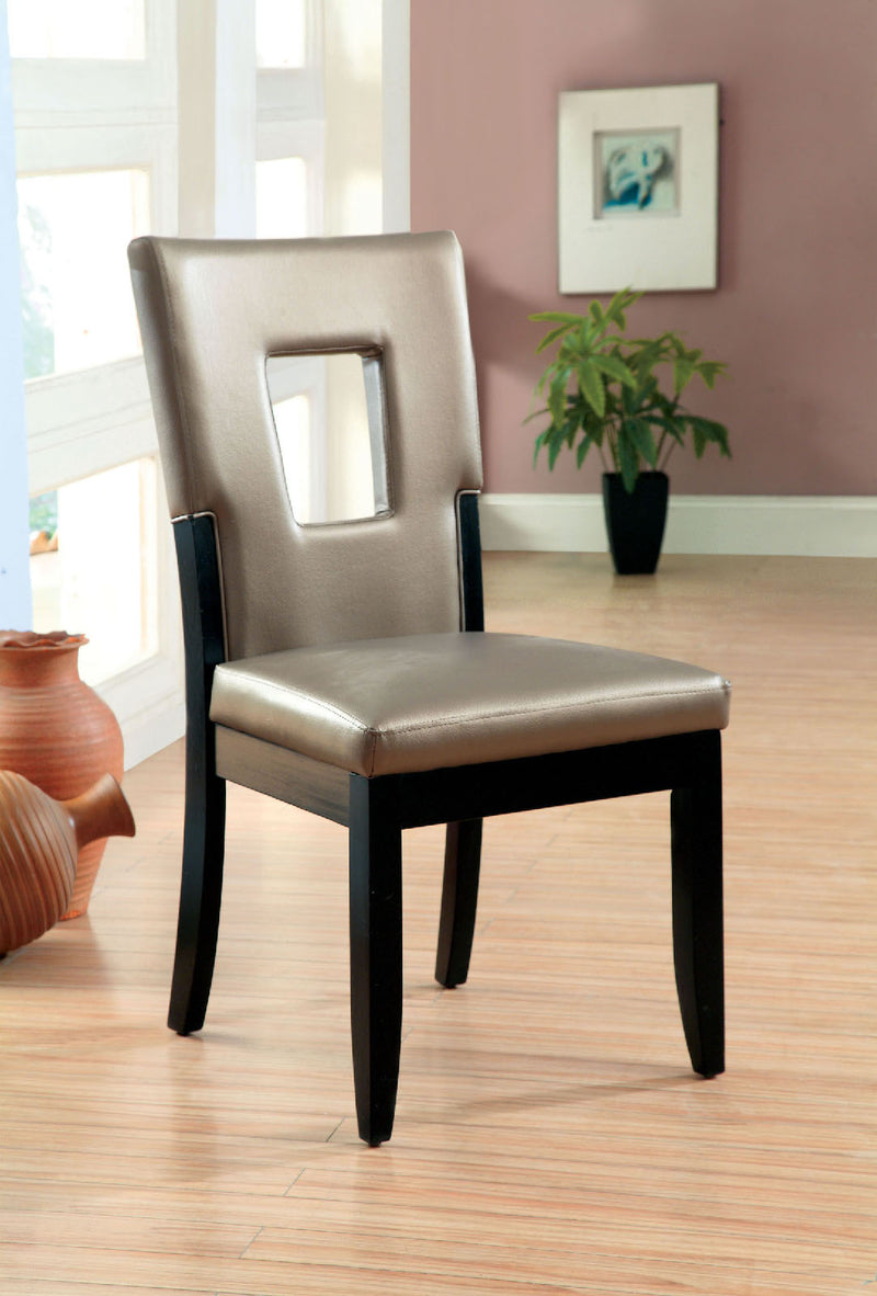 Evant I Black/Silver Side Chair (2/CTN)