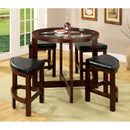 Crystal Cove I Dark Walnut 5 Pc. Round Counter Ht. Table Set (K/D) - Star USA Furniture Inc