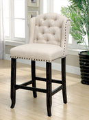 SANIA II Antique Black/Beige Bar Ht. Wingback Chair (2/CTN) - Star USA Furniture Inc