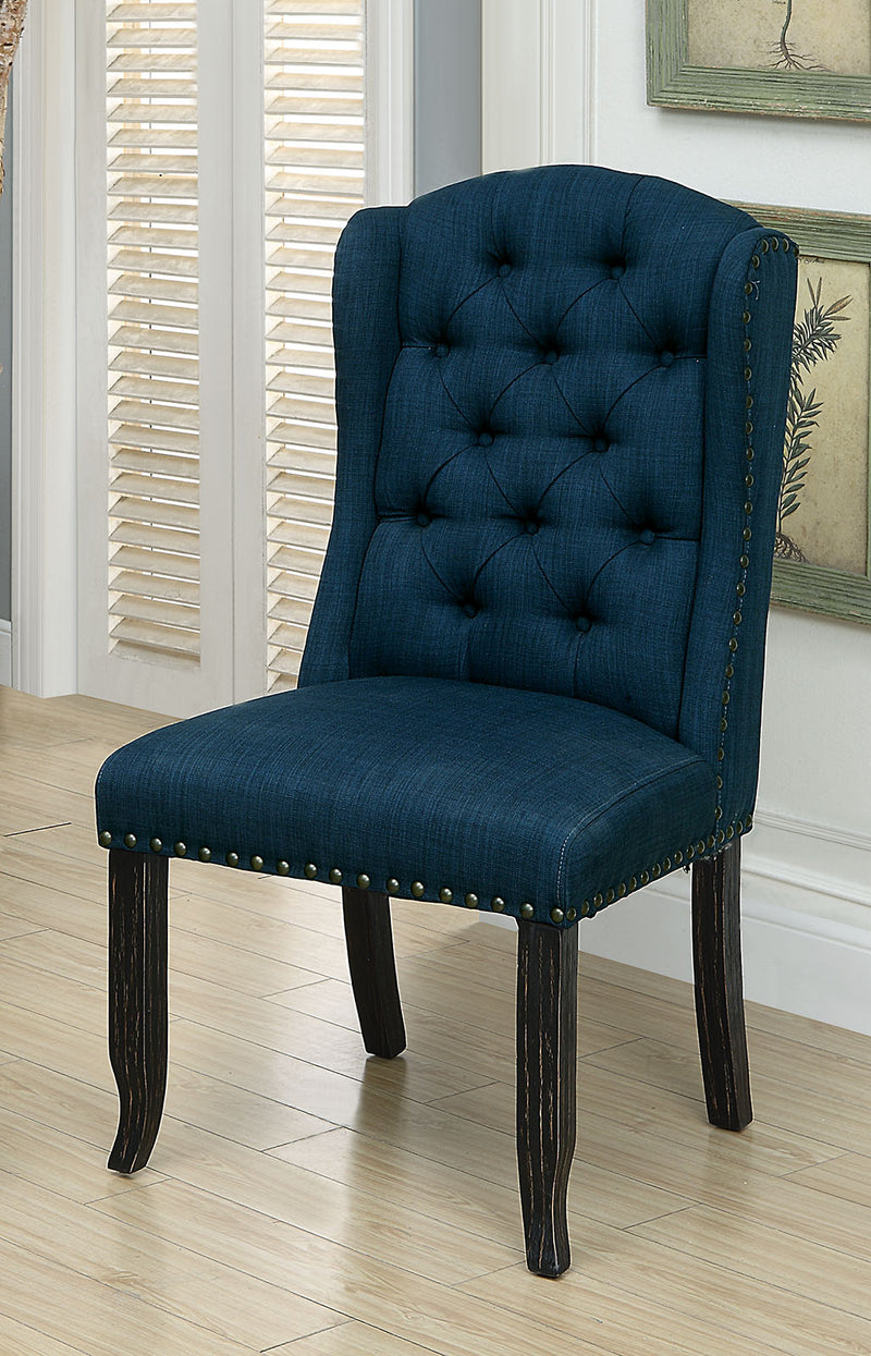 SANIA Antique Black Wingback Chair (2/CTN) - Star USA Furniture Inc