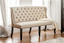 SANIA I Antique Black/Beige 3-Seater Love Seat Bench, Ivory - Star USA Furniture Inc