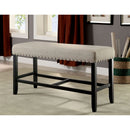 SANIA II Antique Black/Beige Counter Ht. Bench - Star USA Furniture Inc