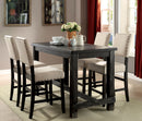 Sania III Antique Black, Ivory 5 Pc. Counter Ht. Table Set - Star USA Furniture Inc