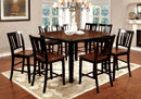 DOVER II Black/Cherry 7 Pc. Counter Ht. Dining Table Set - Star USA Furniture Inc