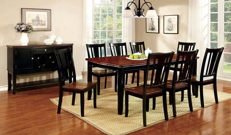 DOVER Black/Cherry 9 Pc. Dining Table Set