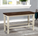DOVER II Vintage White/Cherry Counter Ht. Bench - Star USA Furniture Inc