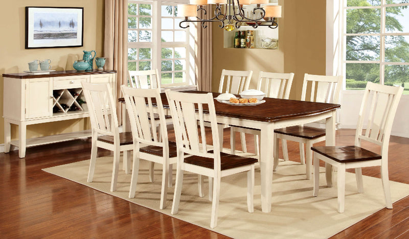 DOVER Vintage White 9 Pc. Dining Table Set