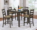Gloria Gray 5 Pc. Counter Ht. Table Set, Gray - Star USA Furniture Inc