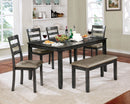Gloria Gray 6 Pc. Dining Table Set, Gray - Star USA Furniture Inc