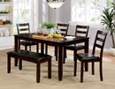 GLORIA Brown Cherry 6 Pc. Dining Table Set, Brown Cherry - Star USA Furniture Inc