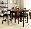 NORAH II Brown Cherry 5 Pc. Counter Ht. Table Set - Star USA Furniture Inc