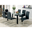 WALKERVILLE I Chrome, Black 7 Pc. Dining Table Set - Star USA Furniture Inc