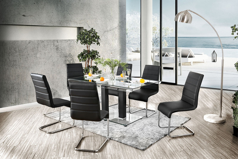 Richfield Black/Chrome Dining Table - Star USA Furniture Inc