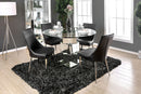 Izzy Chrome 5 Pc. Round Dining Table Set (BK Chairs) - Star USA Furniture Inc