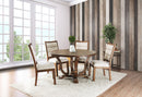 Isabelle Antique Oak/Beige Round Dining Table - Star USA Furniture Inc