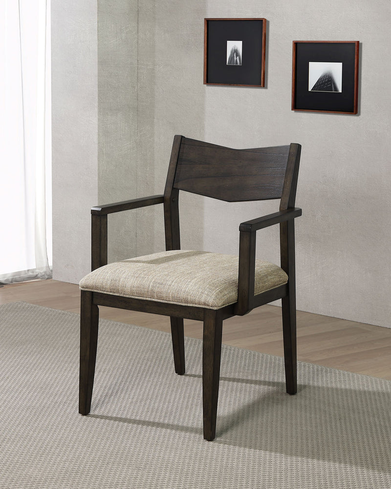 Meridian Dark Walnut Arm Chair (2/CTN) - Star USA Furniture Inc