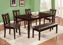 Northvale II Espresso 6 Pc. Dining Table Set w/ Bench - Star USA Furniture Inc