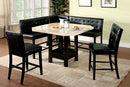 Bahamas Black 6 Pc. Counther Ht. Table Set w/ Corner Bench - Star USA Furniture Inc