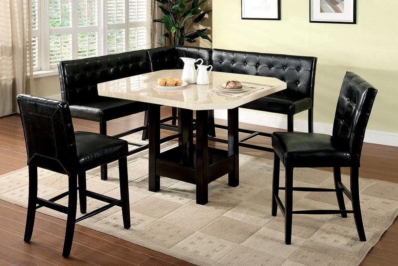 Bahamas Black 6 Pc. Counther Ht. Table Set w/ Corner Bench