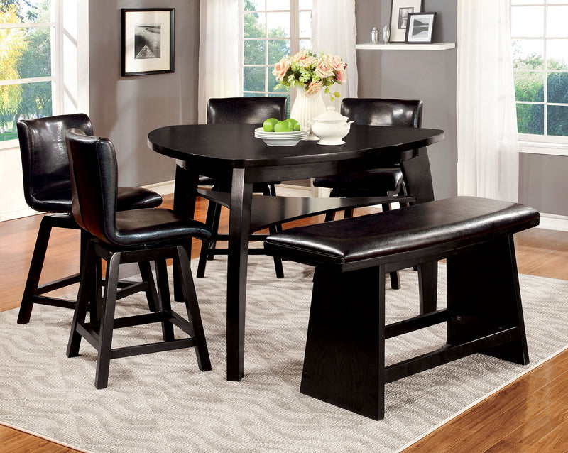 HURLEY Black 7 Pc. Counter Ht. Table Set