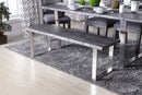 Mandy Gray/Chrome Bench - Star USA Furniture Inc