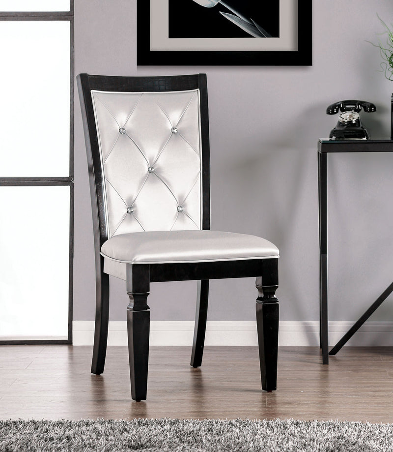 Alena Black/Silver Side Chair (2/CTN) - Star USA Furniture Inc