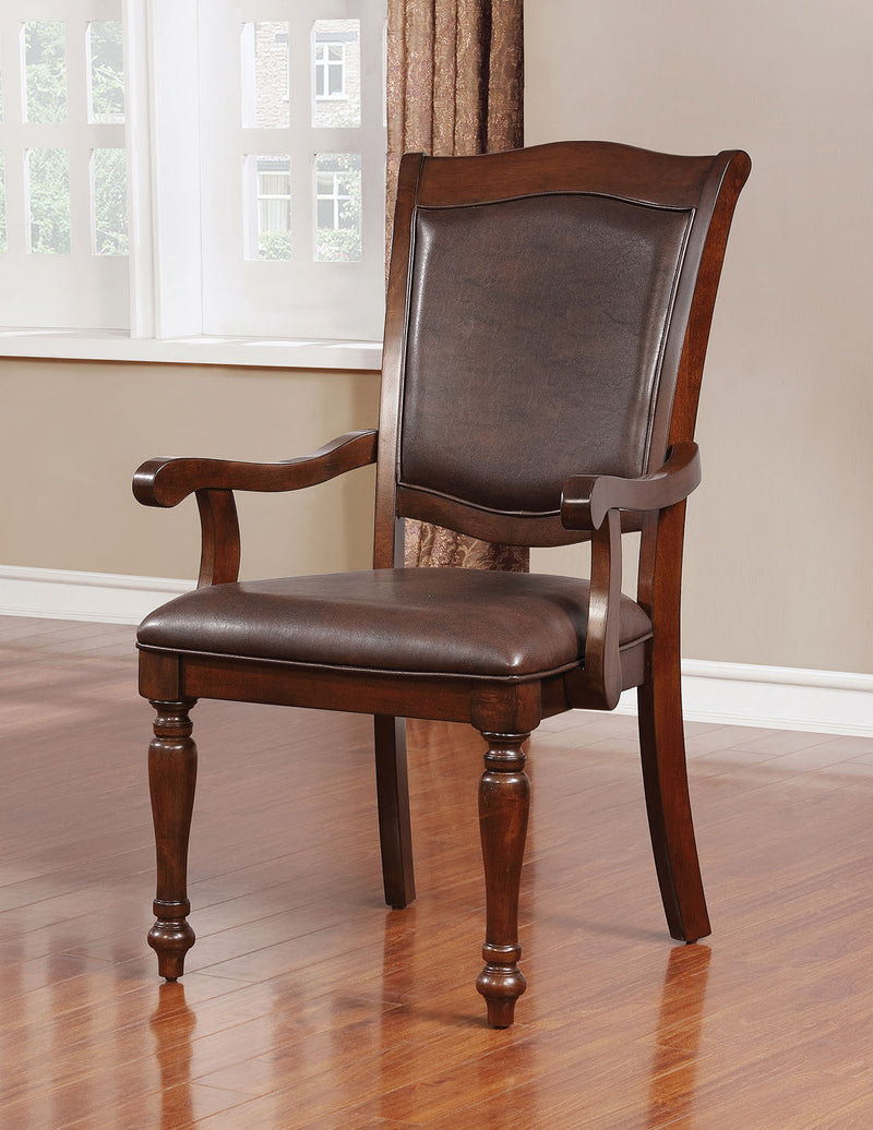 Sylvana Brown Cherry/Espresso Arm Chair (2/CTN)